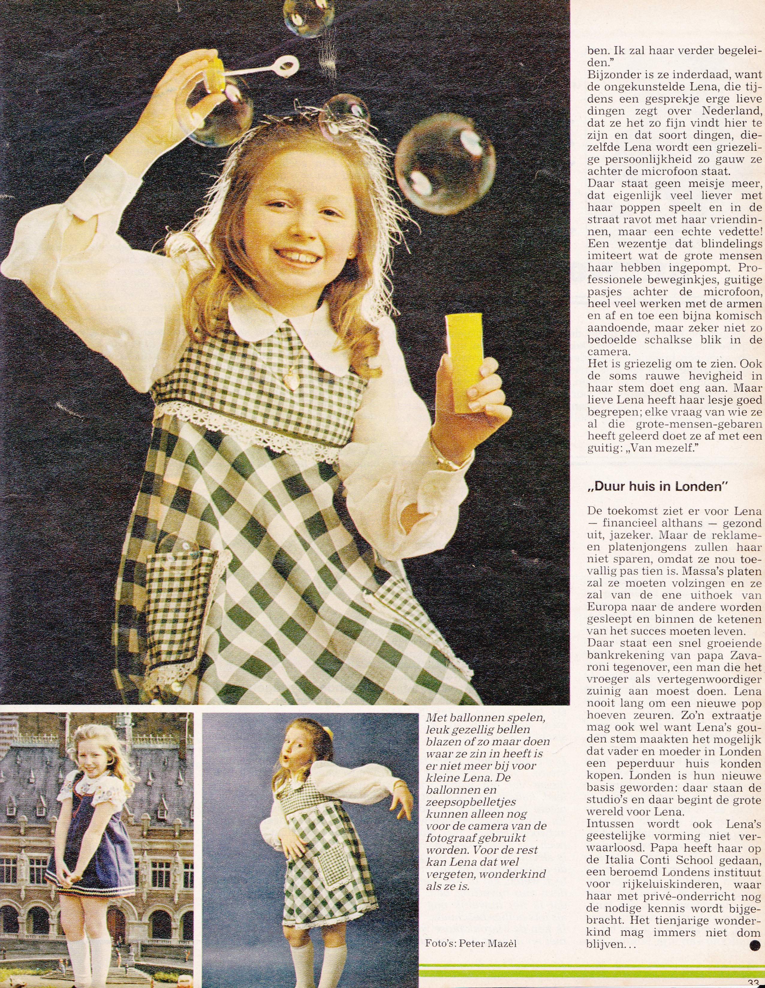 Second Page Of The Article Abount Lena Zavaroni In The Magazine Story Dated 21 June 1974